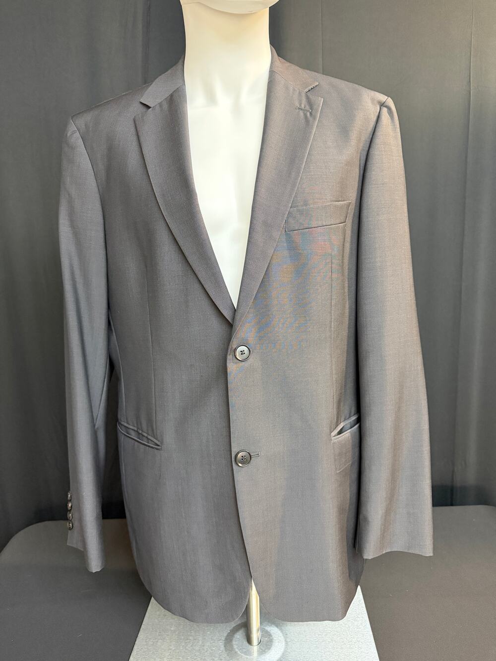 BOSS Hugo Boss Blazer 42R Gray 100% Virgin Wool 2 Button Made Turkey